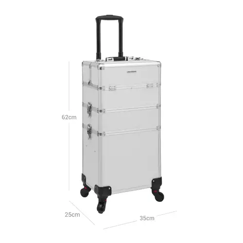 inandoutdoormatch Beauty case deluxe - Professional make-up case - Travel luggage size - 3 in 1 Trolley for hairdressers - Rotating wheels (11781)