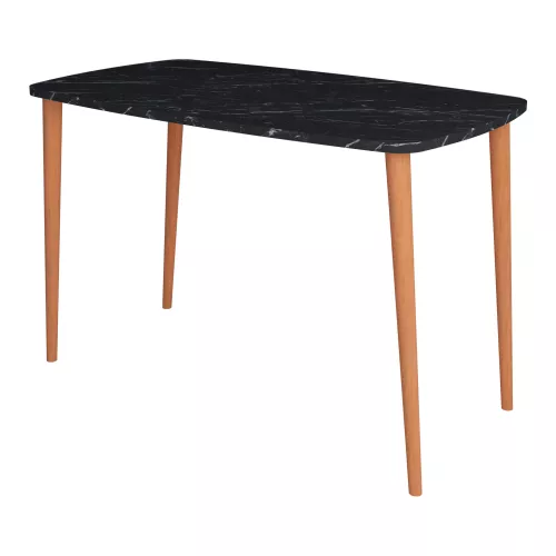 inandoutdoormatch Desk Brandy - Laptop Table - 70x105x60 cm - Marble Black and Wood-colored - Chipboard and Beechwood - Stylish Design (22534)