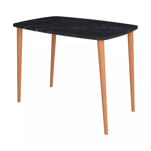 Desk Alban - Laptop Table - 70x90x60 cm - Marble Black and Wood-colored - Chipboard and Beechwood - Stylish Design