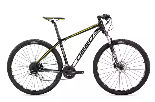 inandoutdoormatch Mountain bike Gecko - With 21 gears - 29 inch wheel size - Men's bike - Road bike - City bike - Frame size 45cm - Black/yellow (DE19FLA29645GE)
