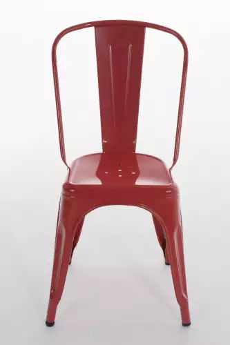inandoutdoormatch Stacking chair metal - Easy to clean - Garden chair - Stackable canteen chair - Red - Seat height 44cm (10858005)
