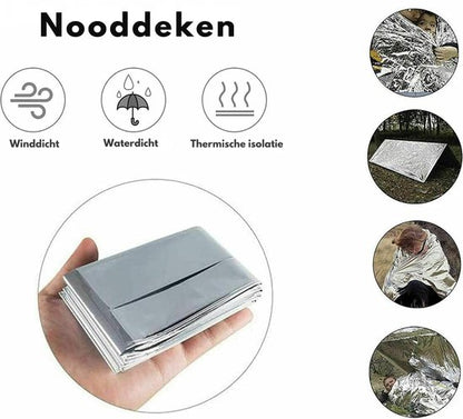 Noodpakket - 15-in-1 Survival Kit - LED Dynamo Zaklamp - USB-LED Zaklamp - Noodsituaties - Rampen