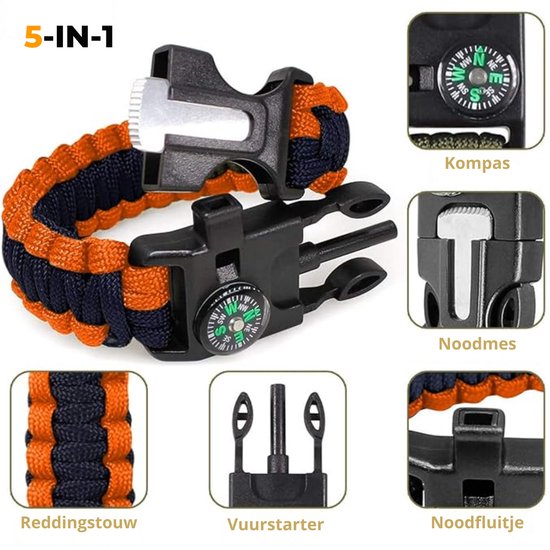 Noodpakket - Noodradio - Survival Armbanden - EHBO Kit - LED Dynamo Zaklamp