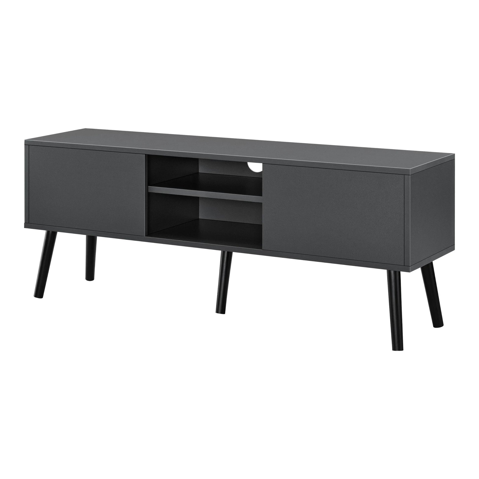 In And OutdoorMatch Antoinette-meubel Krystine - 120x29,5x46,5 cm - Donkergrijs - Spaanplaat en Hout - Stijlvol design TV cabinet