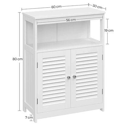 In And OutdoorMatch Badkamerkastje Dasia - Organizer - opberger - met 2 Deurtjes - wit - MDF - Deluxe - 60x30x80cm Badkamerkast