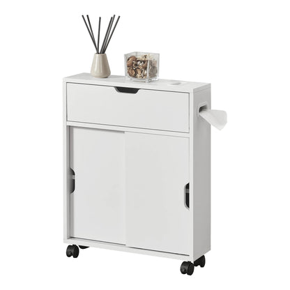 In And OutdoorMatch Badkamermeubel Lorine - Niskast - 67x52x17 cm - Wit - Spaanplaat - 2 Schuifdeuren - Modern Design Badkamerkast