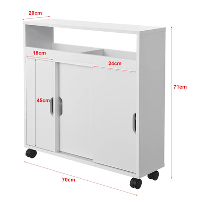 In And OutdoorMatch Badkamermeubel Polly - Niskast - Op wielen - 71x70x20 cm - Wit - Spaanplaat - Modern Design Badkamerkast