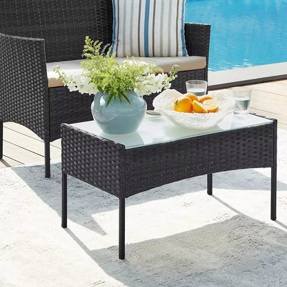 In And OutdoorMatch Balkonmeubel Ephraim - Tuinmeubelset - Gemaakt van PE Polyrattan - Loungeset - Terrasmeubilair - Buiten - Voor Terras - Balkon - Tuin - Bruin/Taupe Garden set