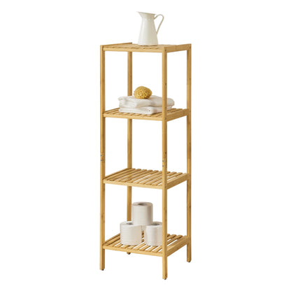 In And OutdoorMatch Bamboe Opbergrek Marcio - Staand Rek - Met 4 Planken - Minimalistisch Design storage rack