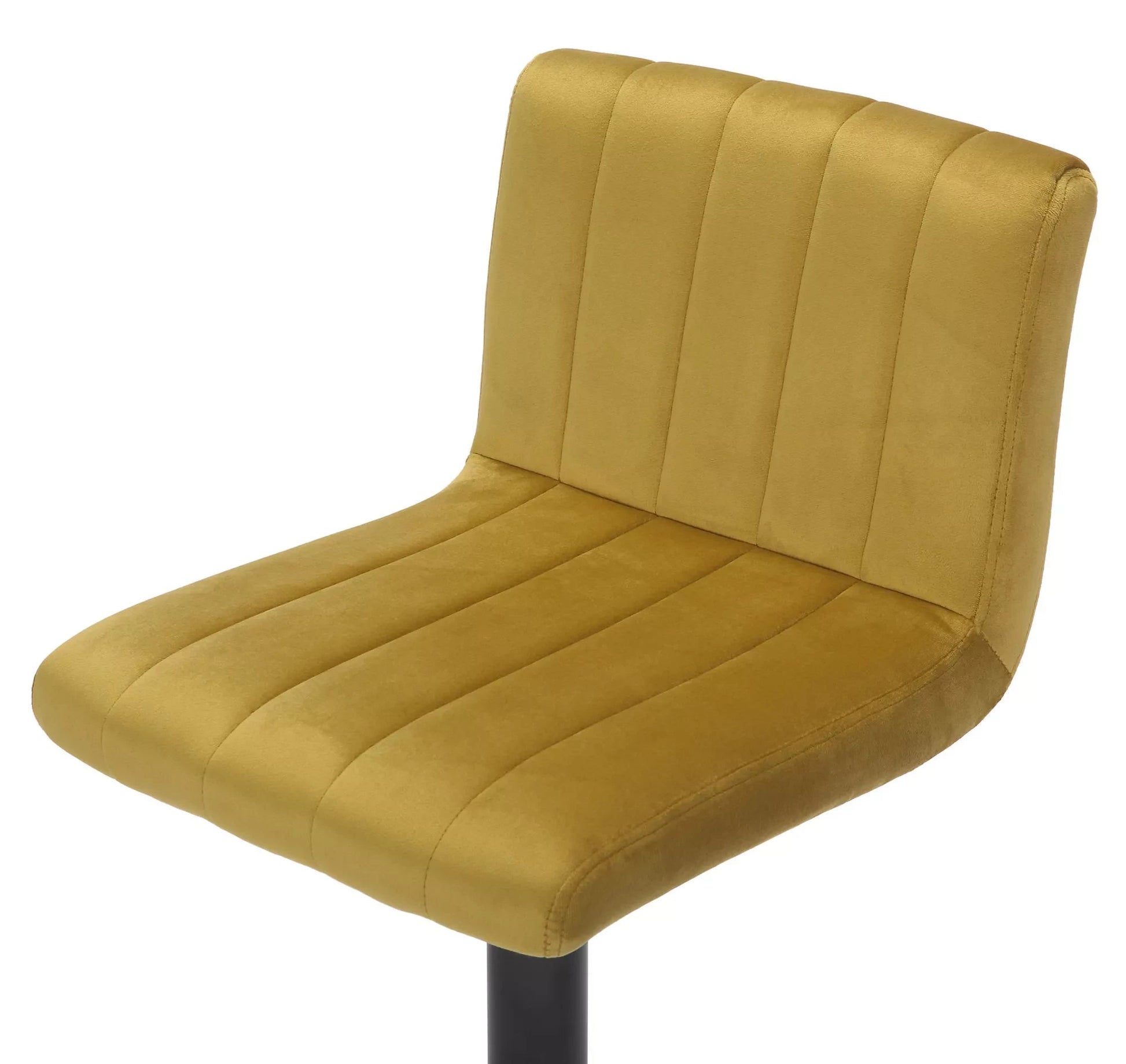 In And OutdoorMatch Barkruk Aubrey - Velvet geel - Zithoogte 62-83 cm - Met rugleuning - In hoogte verstelbaar - Set van 1 - Ergonomische - barstoelen - Keuken Barkrukken / hocker