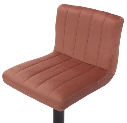 In And OutdoorMatch Barkruk Bethany - Velvet roze - Zithoogte 62-83 cm - Met rugleuning - In hoogte verstelbaar - Set van 1 - Ergonomische - barstoelen - Keuken Barkrukken / hocker