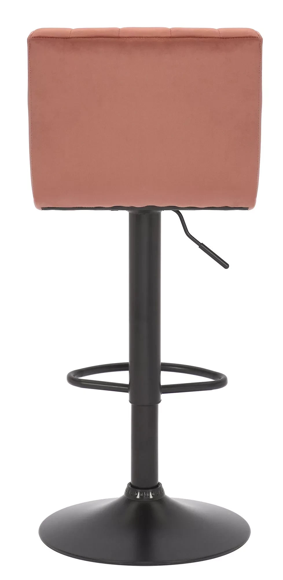 In And OutdoorMatch Barkruk Bethany - Velvet roze - Zithoogte 62-83 cm - Met rugleuning - In hoogte verstelbaar - Set van 1 - Ergonomische - barstoelen - Keuken Barkrukken / hocker