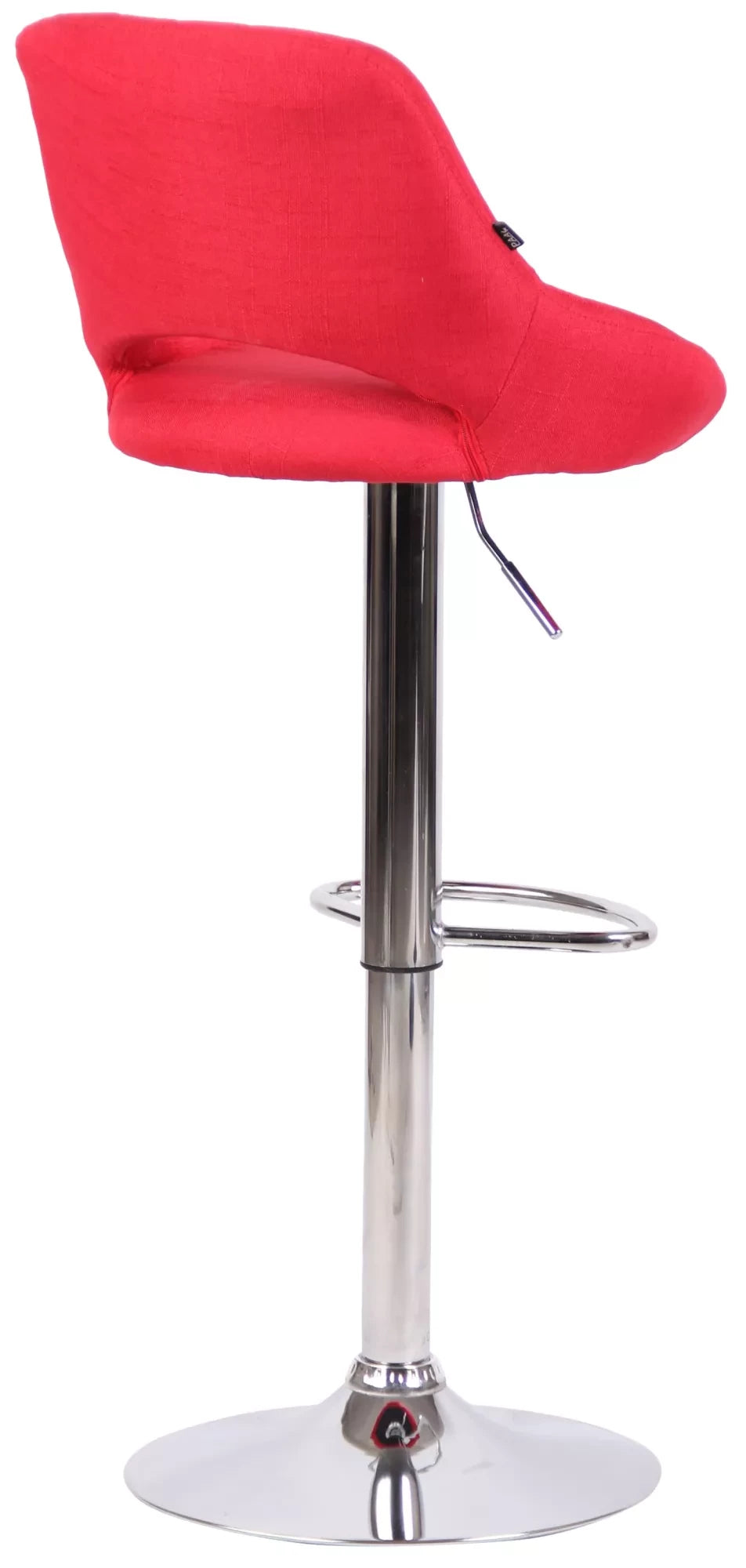 In And OutdoorMatch Barkruk Dannie Rood Chroom - Stof - 60-81cm zithoogte - Ergonomische barstoelen - In hoogte verstelbaar - Set van 1 - Met rugleuning - Voor keuken en bar Barkrukken / hocker