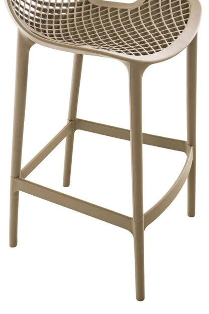 In And OutdoorMatch Barkruk Elody - Set van 1 - Ergonomisch - Barkruk keuken of kantine - Beige - 75cm Barkrukken / hocker