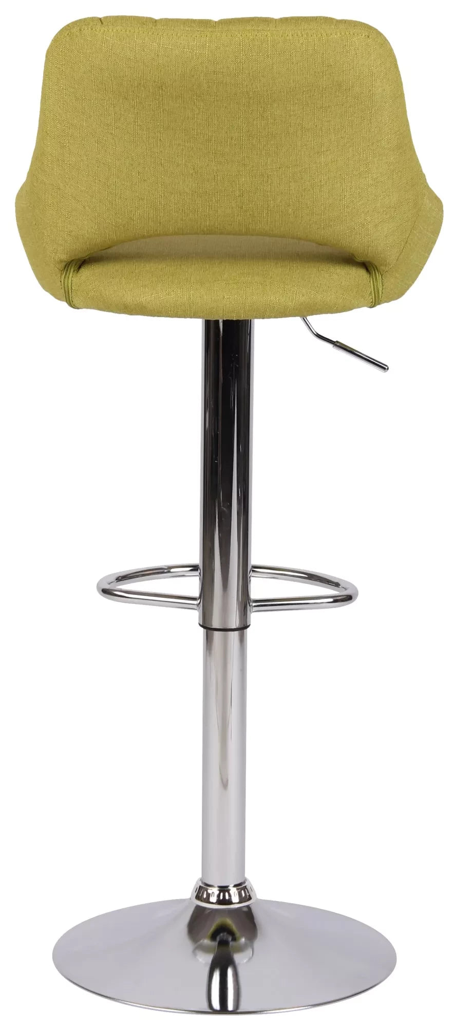 In And OutdoorMatch Barkruk Hipo Geel Chroom - Stof - Zithoogte 60-81cm - Ergonomische barstoelen - In hoogte verstelbaar - Set van 1 - Met rugleuning - Voor keuken en bar Barkrukken / hocker