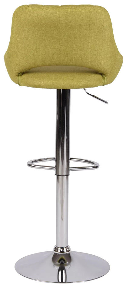 In And OutdoorMatch Barkruk Hipo Geel Chroom - Stof - Zithoogte 60-81cm - Ergonomische barstoelen - In hoogte verstelbaar - Set van 1 - Met rugleuning - Voor keuken en bar Barkrukken / hocker