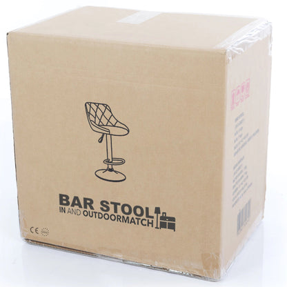 In And OutdoorMatch Barkruk Hipo Taupe chroom Lesly - Stof - Zithoogte 60-81cm - Ergonomische barstoelen - In hoogte verstelbaar - Set van 1 - Met rugleuning - Voor keuken en bar Barkrukken / hocker