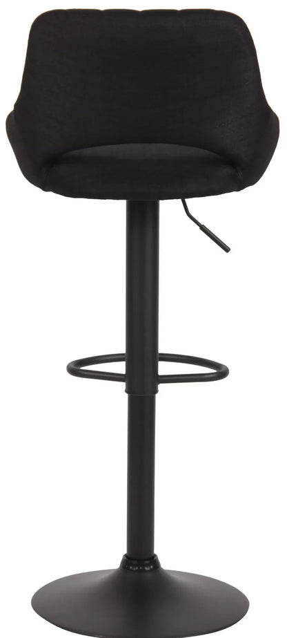 In And OutdoorMatch Barkruk Hipo Zwart - Stof - 60-81cm zithoogte - Ergonomische barstoelen - In hoogte verstelbaar - Set van 1 - Met rugleuning - Voor keuken en bar Barkrukken / hocker