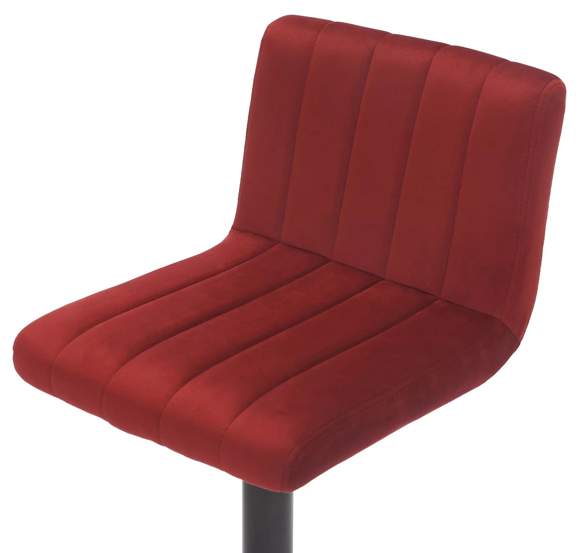 In And OutdoorMatch Barkruk Melyna - Velvet rood - Zithoogte 62-83 cm - Met rugleuning - In hoogte verstelbaar - Set van 1 - Ergonomische - barstoelen - Keuken Barkrukken / hocker