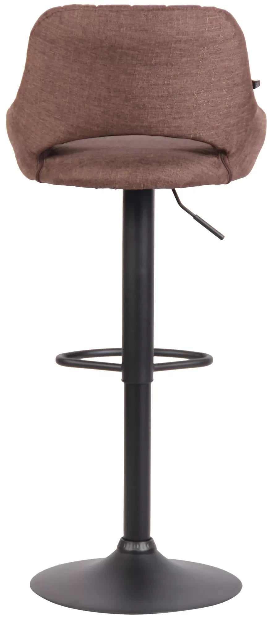 In And OutdoorMatch Barkruk Miza Bruin zwart - Stof - 60-81cm zithoogte - Ergonomische barstoelen - In hoogte verstelbaar - Set van 1 - Met rugleuning - Voor keuken en bar Barkrukken / hocker