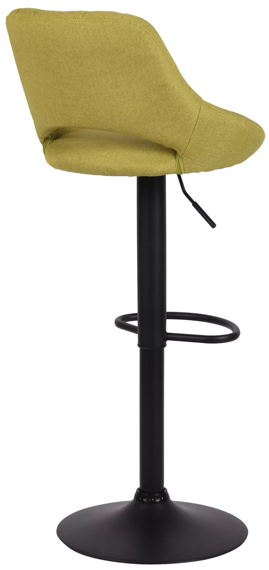 In And OutdoorMatch Barkruk Miza Geel zwart - Stof - 60-81cm zithoogte - Ergonomische barstoelen - In hoogte verstelbaar - Set van 1 - Met rugleuning - Voor keuken en bar Barkrukken / hocker