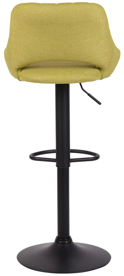 In And OutdoorMatch Barkruk Miza Geel zwart - Stof - 60-81cm zithoogte - Ergonomische barstoelen - In hoogte verstelbaar - Set van 1 - Met rugleuning - Voor keuken en bar Barkrukken / hocker