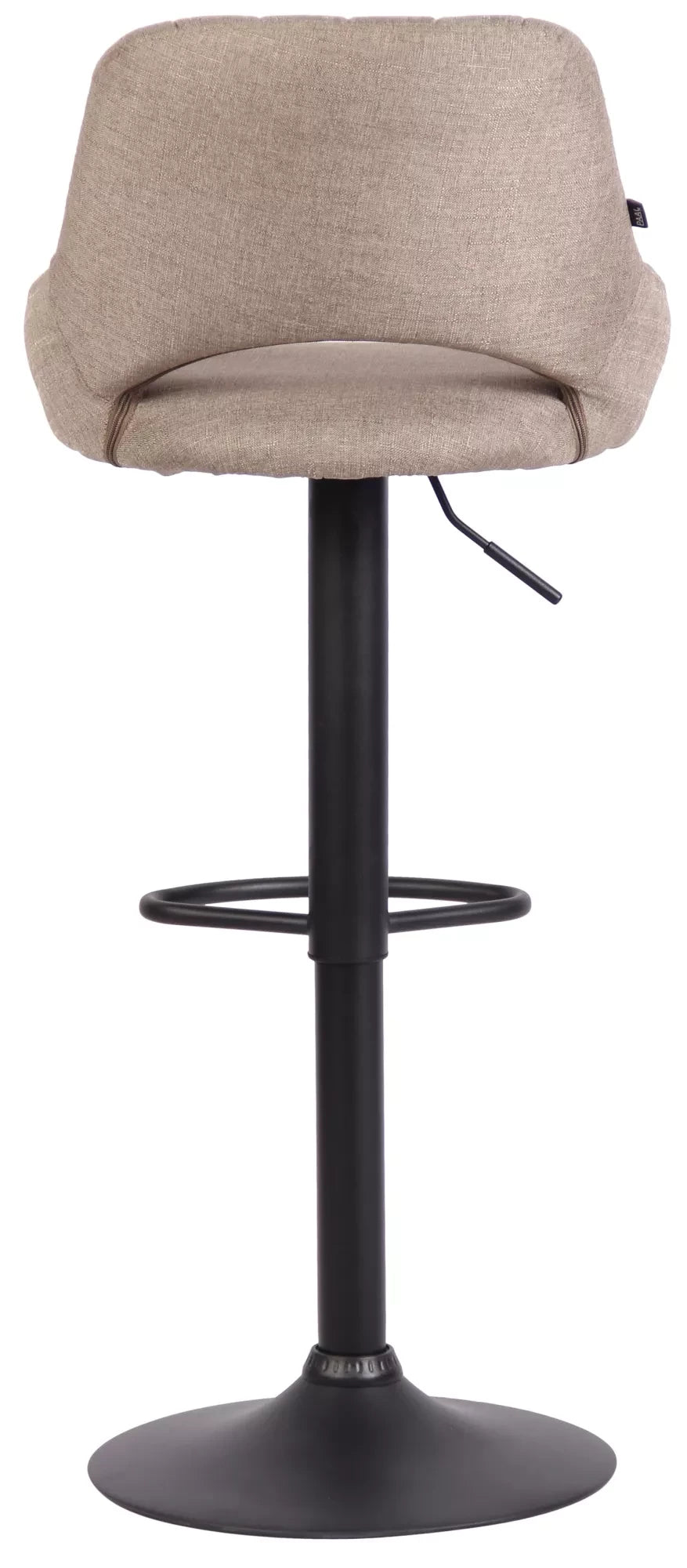 In And OutdoorMatch Barkruk Miza Grijs zwart - Stof - 60-81cm zithoogte - Ergonomische barstoelen - In hoogte verstelbaar - Set van 1 - Met rugleuning - Voor keuken en bar Barkrukken / hocker