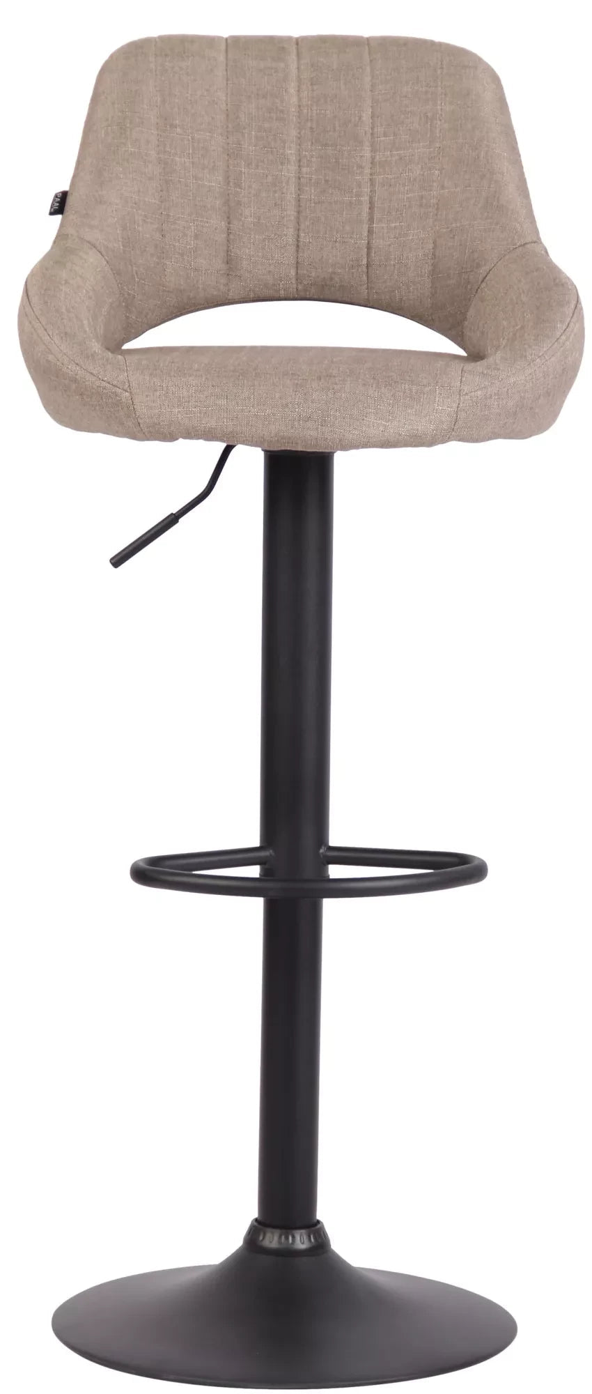 In And OutdoorMatch Barkruk Miza Grijs zwart - Stof - 60-81cm zithoogte - Ergonomische barstoelen - In hoogte verstelbaar - Set van 1 - Met rugleuning - Voor keuken en bar Barkrukken / hocker