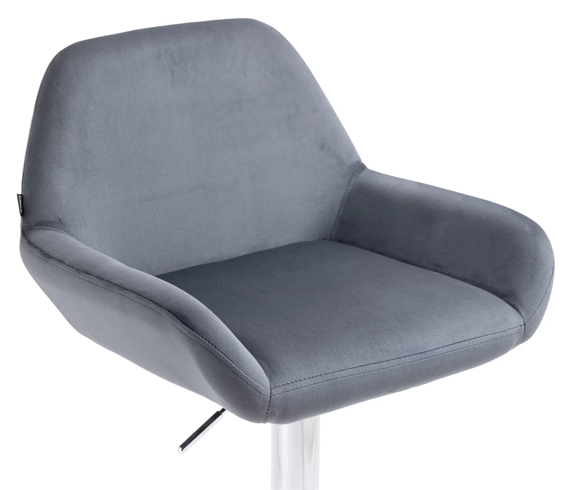 In And OutdoorMatch Barkruk Moriah - Velvet grijs - Zithoogte 63-83cm - Met rugleuning - In hoogte verstelbaar - Keuken en bar - Set van 1 - Ergonomische - barstoelen Barkrukken / hocker