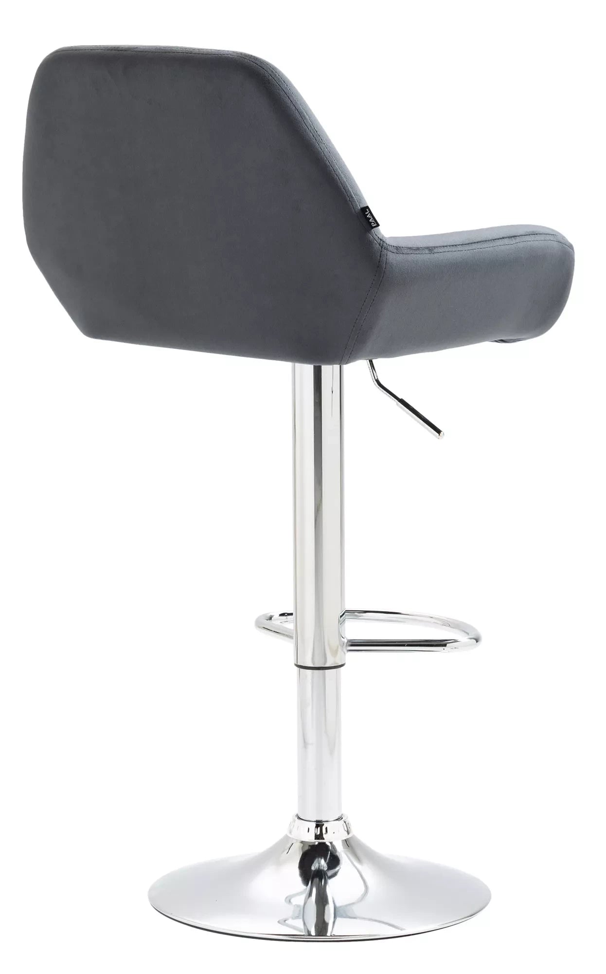 In And OutdoorMatch Barkruk Moriah - Velvet grijs - Zithoogte 63-83cm - Met rugleuning - In hoogte verstelbaar - Keuken en bar - Set van 1 - Ergonomische - barstoelen Barkrukken / hocker