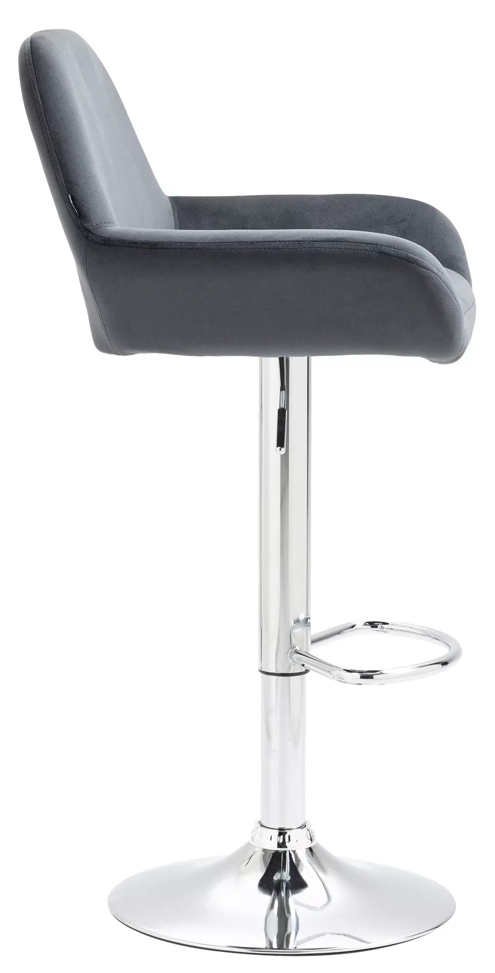 In And OutdoorMatch Barkruk Moriah - Velvet grijs - Zithoogte 63-83cm - Met rugleuning - In hoogte verstelbaar - Keuken en bar - Set van 1 - Ergonomische - barstoelen Barkrukken / hocker