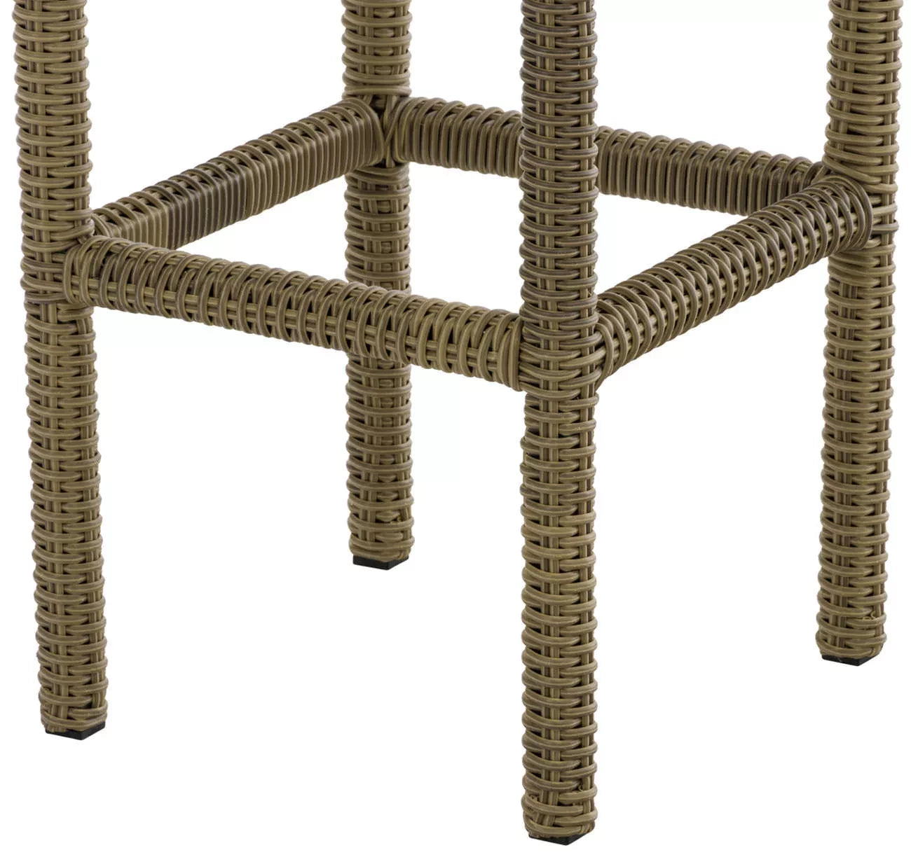 In And OutdoorMatch Barkruk Nicolette - Rotan - Robijnrood/ Houtkleur - Barstoelen buiten of keuken - Zonder rugleuning - Set van 1 - Rieten - Ergonomisch - 74cm hoog Barkrukken / hocker