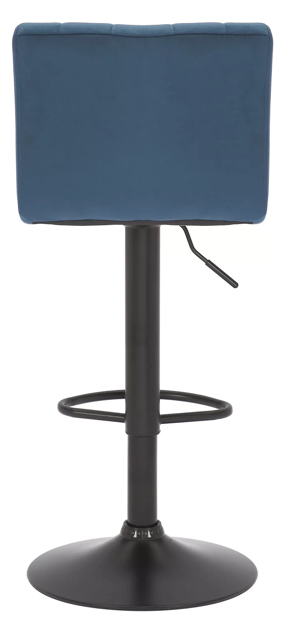 In And OutdoorMatch Barkruk Pat - Fluweel blauw - Zithoogte 62-83 cm - Met rugleuning - In hoogte verstelbaar - Set van 1 - Ergonomische - barstoelen - Keuken Barkrukken / hocker