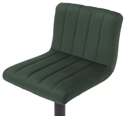 In And OutdoorMatch Barkruk Reggie - Velvet groen - Zithoogte 62-83 cm - Met rugleuning - In hoogte verstelbaar - Set van 1 - Ergonomische - barstoelen - Keuken Barkrukken / hocker