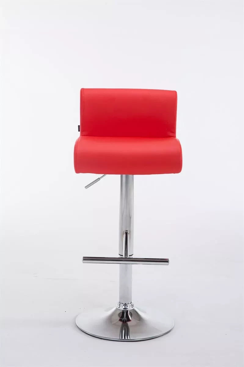 In And OutdoorMatch Barkruk Selena - Met rugleuning - In hoogte verstelbaar - Set van 1 - Ergonomisch - barstoelen - Keuken - Rood - 64-84cm Barkrukken / hocker