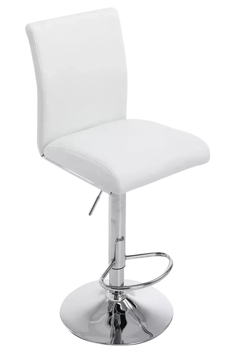 In And OutdoorMatch Barkruk Shanelle - Met rugleuning - Set van 1 - Ergonomisch - barstoelen - Keuken - White - 95-110cm Barkrukken / hocker