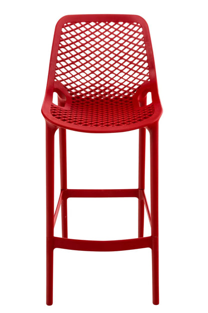 In And OutdoorMatch Barkruk Shyann - Set van 1 - Ergonomisch - Barkruk keuken of kantine - Rood - 75cm Barkrukken / hocker