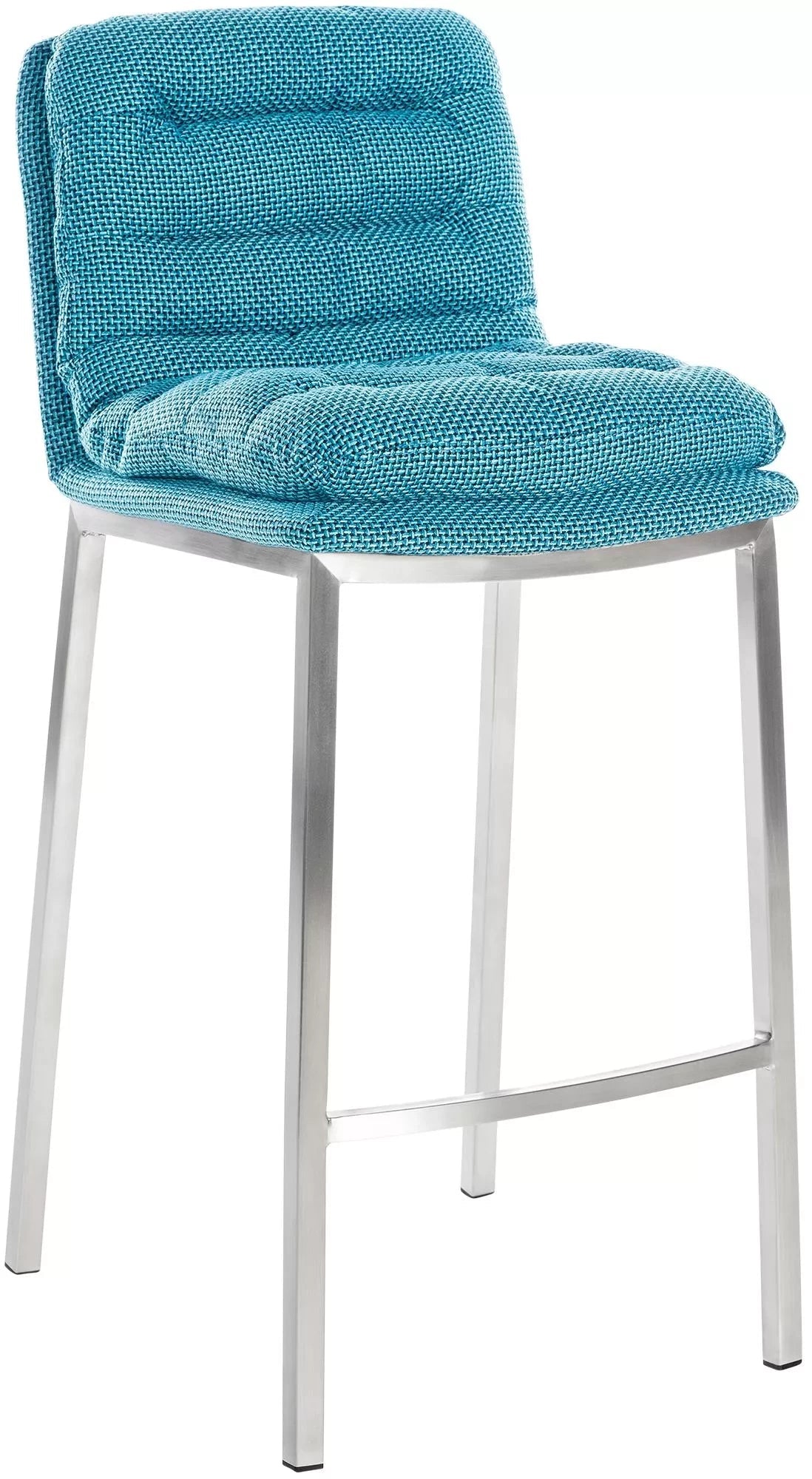 In And OutdoorMatch Barkruk Siso blauw - Luchtig - 80cm zithoogte - Set van 1 - Met rugleuning - Voor keuken en bar - Ergonomische barstoelen Barkrukken / hocker