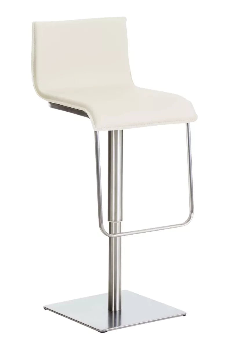 In And OutdoorMatch Barstoel Aida - In hoogte verstelbaar - Barkruk met rugleuning - Set van 1 - Ergonomisch - Barstoelen voor keuken of kantine - Creme - Zithoogte 55-78 cm Barkrukken / hocker