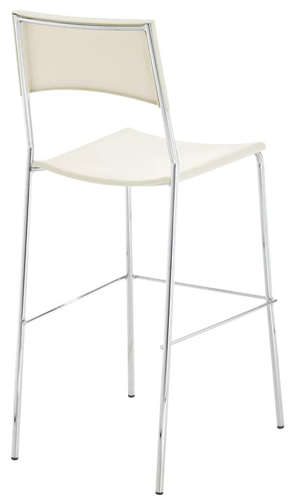 In And OutdoorMatch Barstoel met rugleuning Roxanne - Set van 1 - Ergonomisch - Barstoelen voor keuken of kantine - Crème - Zithoogte 77cm Barkrukken / hocker