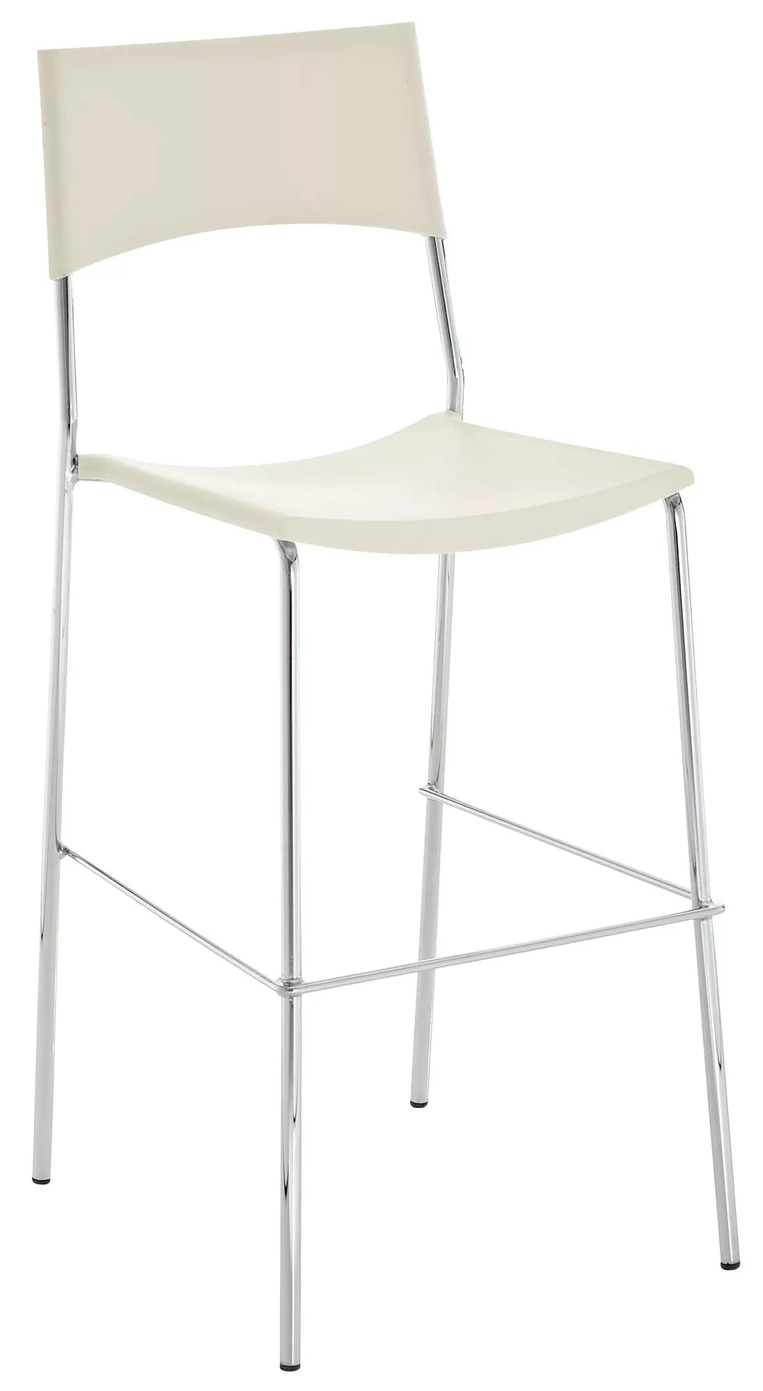 In And OutdoorMatch Barstoel met rugleuning Roxanne - Set van 1 - Ergonomisch - Barstoelen voor keuken of kantine - Crème - Zithoogte 77cm Barkrukken / hocker