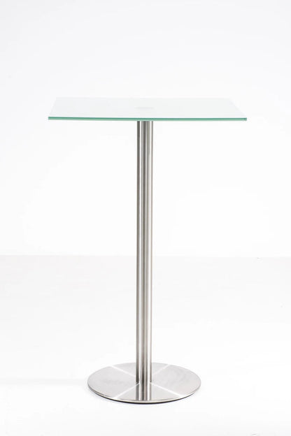 In And OutdoorMatch Bartafel Anneli - 70x70x110 cm - RVS Frame - Opvallend Design - Matglas Bar table