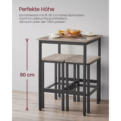 In And OutdoorMatch Bartafel Casimer - Vierkant - Bartafel voor Binnen & Buiten - Hout - Feesttafel - Zwart - 60x60x92cm Bar table