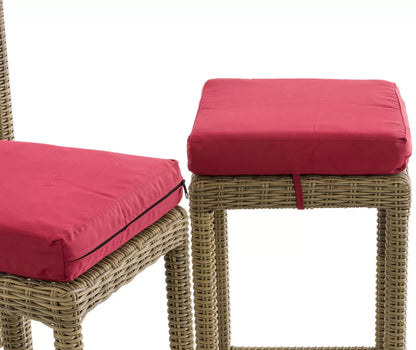 In And OutdoorMatch Bartafel met stoelen Orie - Rood/Creme - Tuinbar Rotan - Set van 4 Orie - Binnen en buiten - Weerbestendig - Tuinmeubelen - 4 personen Bar table