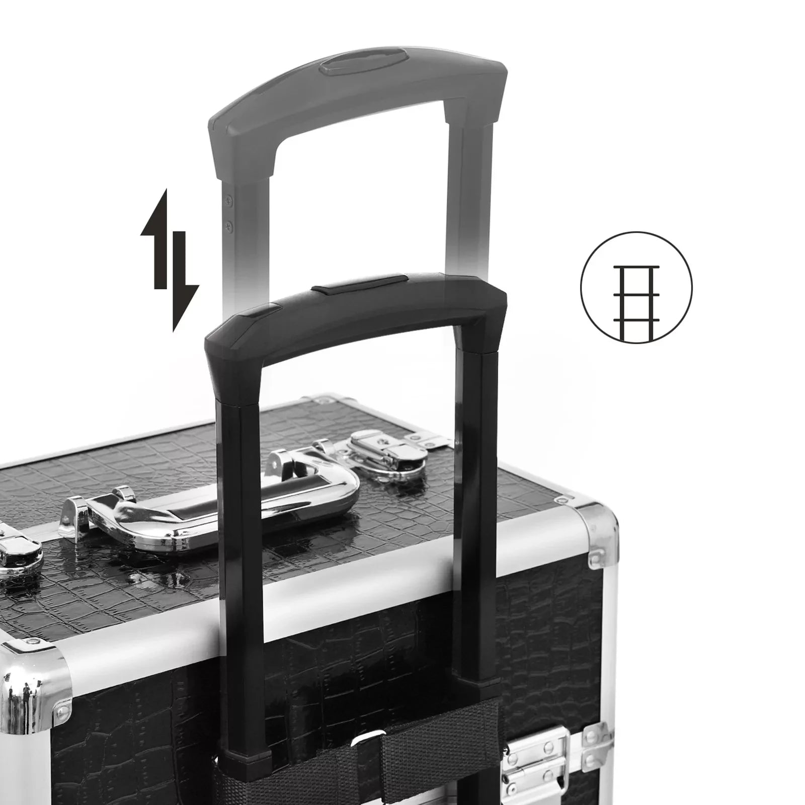 In And OutdoorMatch Beauty Case Monique - Trolley - Cosmetic Case - Aluminium Make-up Case - Beauty Case - Zwart Make-up koffer