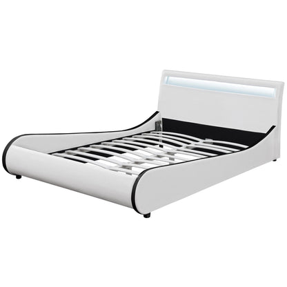 In And OutdoorMatch Bed Luella - LED - Bedframe - Kunstleer - 180x200 cm - Wit - Modern design Bedframe