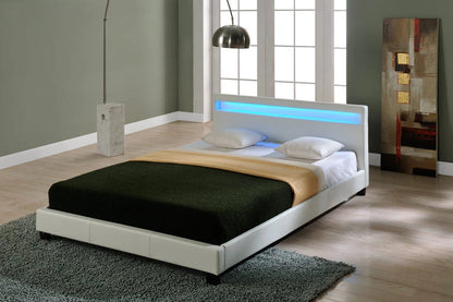 In And OutdoorMatch Bed Robert - met LED-verlichting - Bedbodem - 160x200 cm - Wit - Modern design bed twee personen