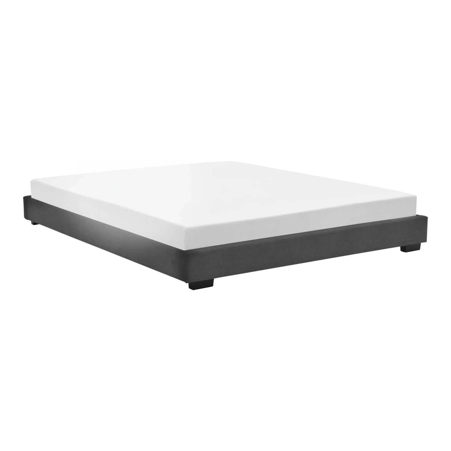 In And OutdoorMatch Bedframe Carmel - Modern kunstleer bedframe - met matras - 180x200 - Zwart Bedframe