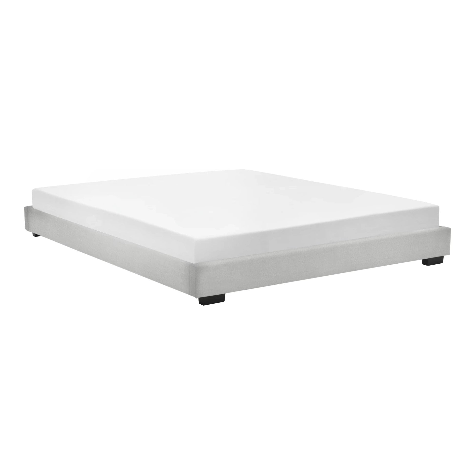 In And OutdoorMatch Bedframe Matteo - Modern Kunstleer Bedframe - Met Matras - 140x200 - Zwart Bedframe