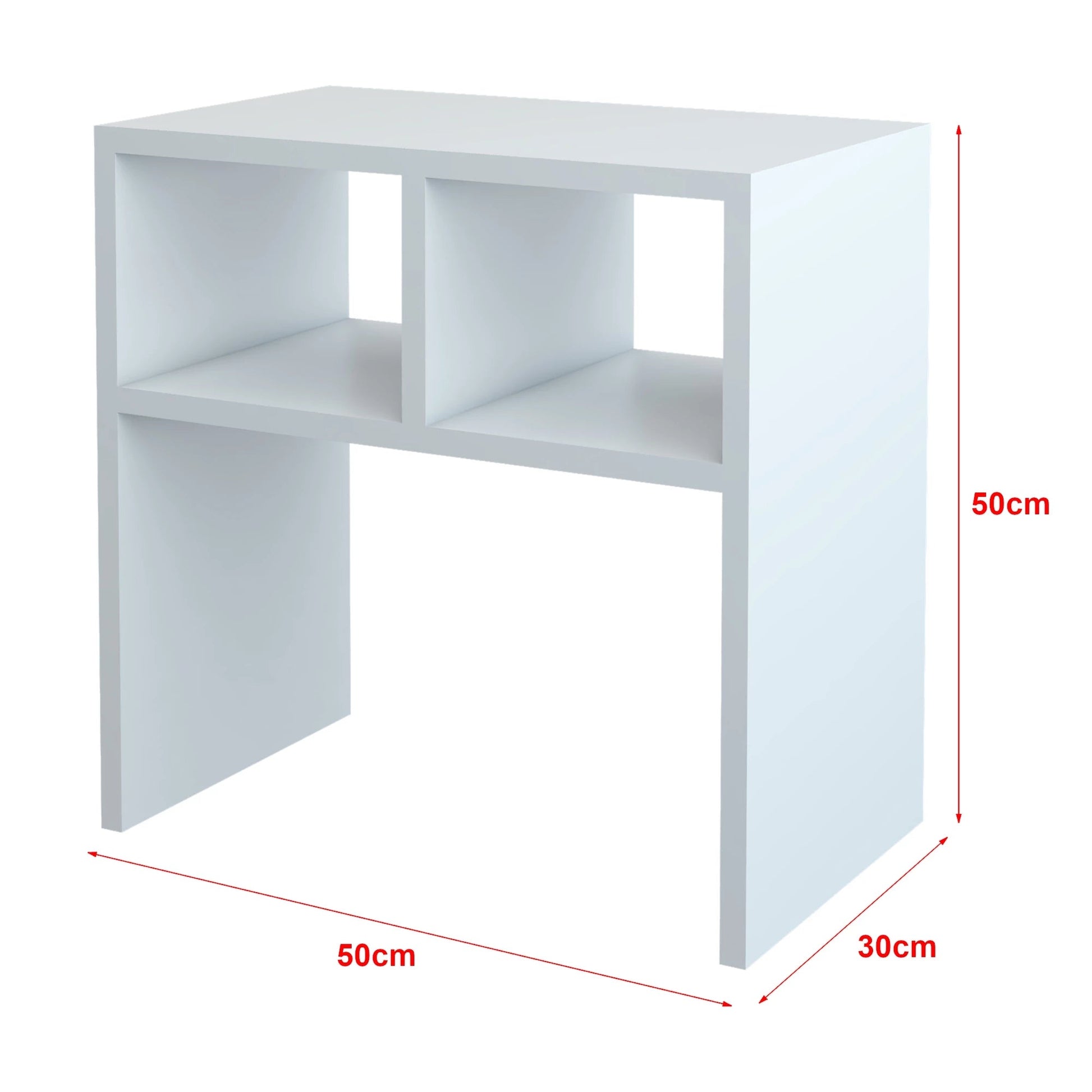 In And OutdoorMatch Bijzettafel Abel - Spaanplaat - 50x50x30cm- Wit Bijzetttafel